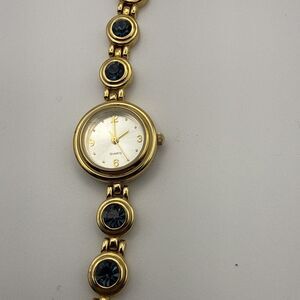 New Gold Watch With Blue Jewels